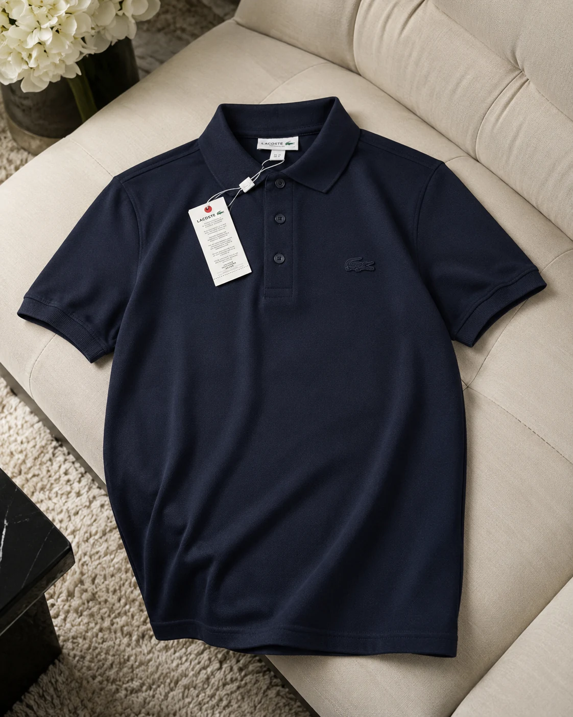 Áo Polo Lacoste Classic Logo Cá Sấu – Hàng Hãng Xuất Dư, Full Tem Tag Code