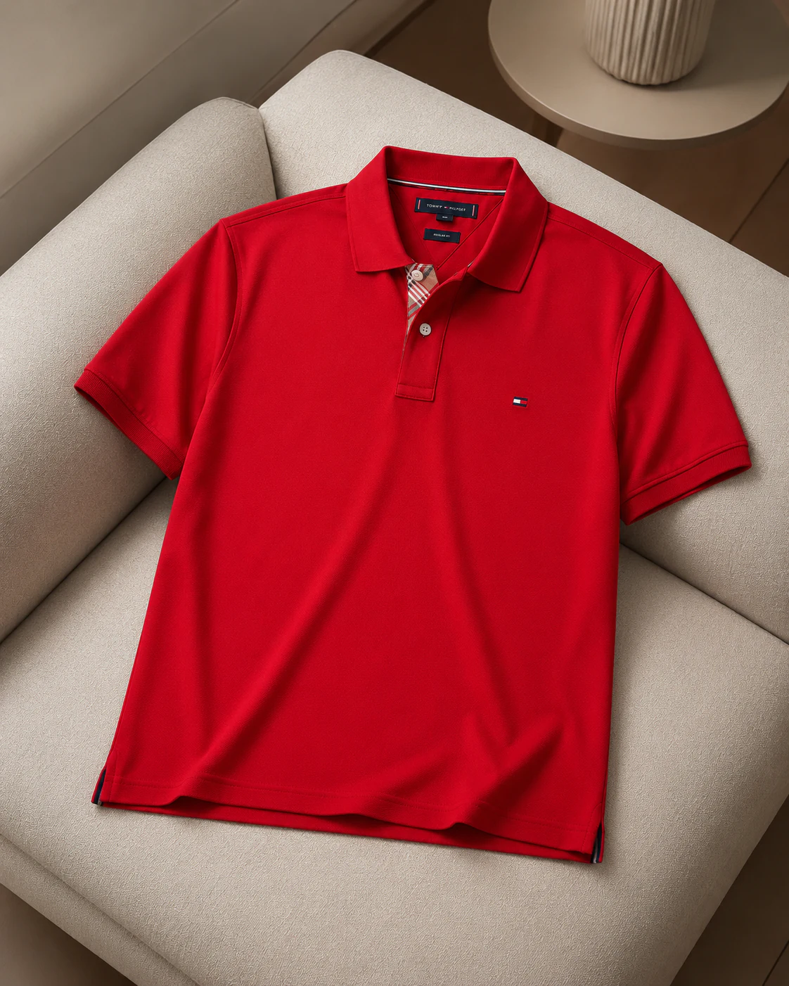 Áo Polo Tommy Hilfiger Classic Flag Phối Kẻ Nẹp Cổ – Hàng Hãng Xuất Dư, Full Tem Tag Code