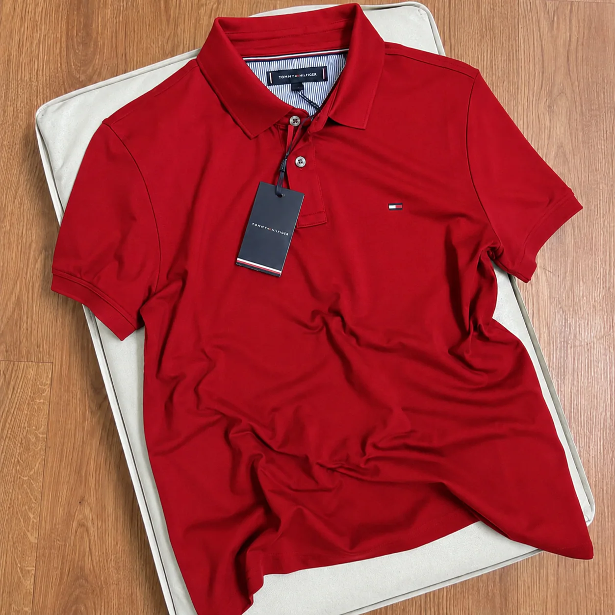 Áo Polo Tommy Hilfiger Classic Flag Regular Fit – Hàng Hãng Xuất Dư, Full Tem Tag Code màu đỏ