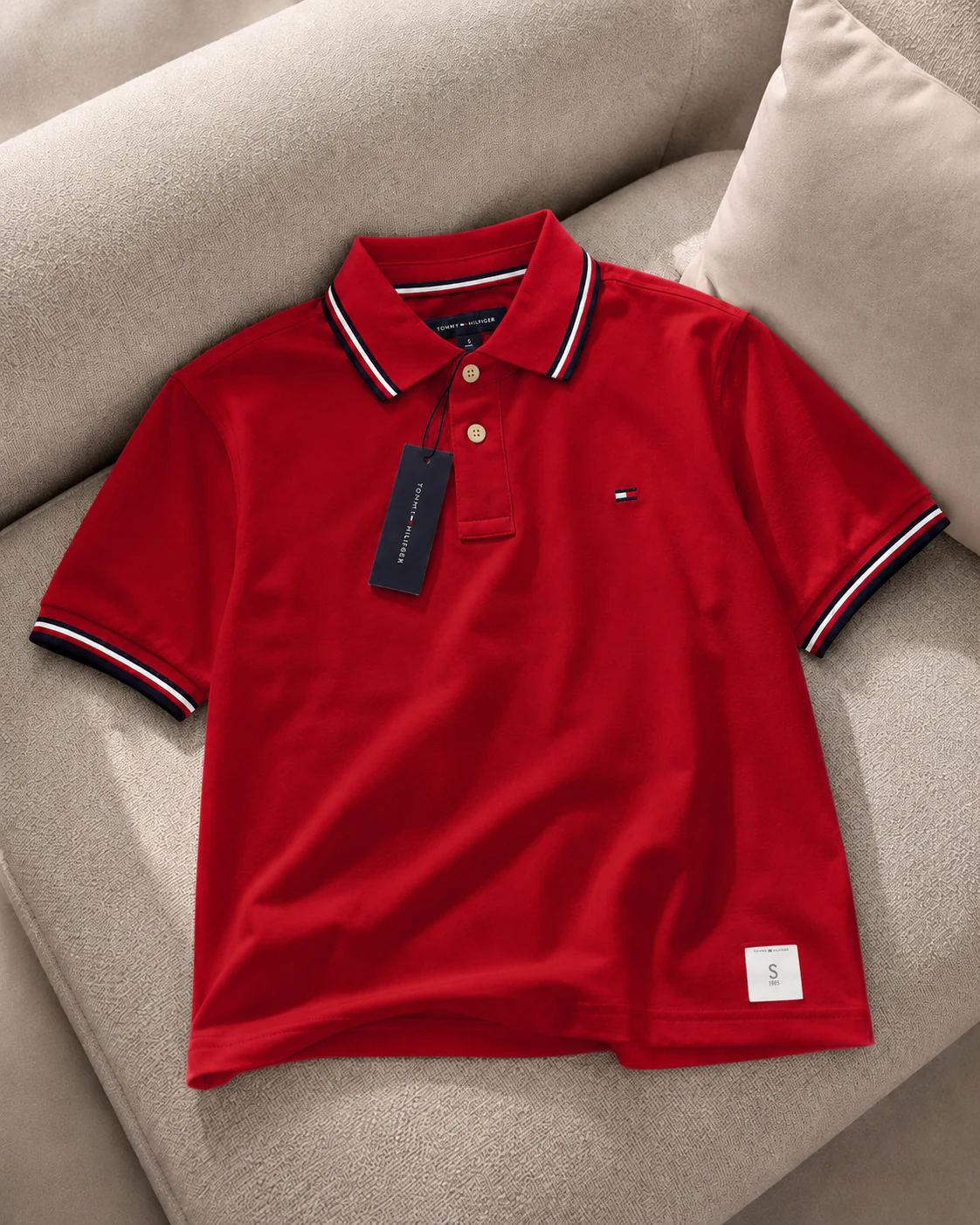 Áo Polo Tommy Hilfiger Tipped Collar Phối Sọc – Hàng Hãng Xuất Dư, Full Tem Tag Code